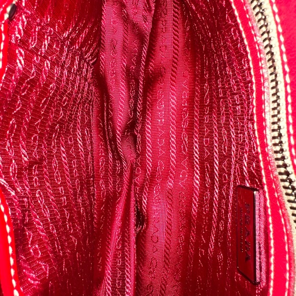 Prada Vernice Gaufre Shopping Satchel Rosso - Picture 8 of 9